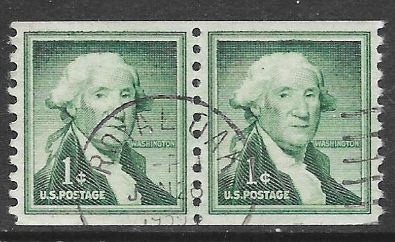 USA 1054b: 1c Washington, pair, used, VF