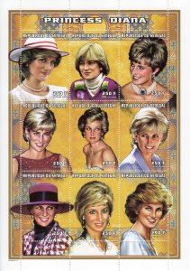 SENEGAL 1998 Sc#1303/1304 DIANA PRINCESS OF WALES 2 Sheetlets of 9 each MNH