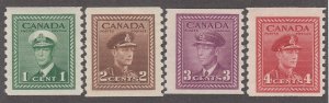 Canada #278-281 Mint Set