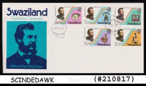 SWAZILAND - 1976 TELEPHONE CENTENARY / GRAHAM BELL - 5V - FDC