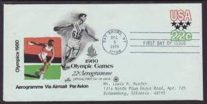 US Olympics 1979 PCS Typed FDC BIN