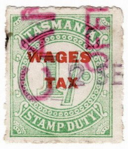 (I.B) Australia - Tasmania Revenue : Wages Tax 1/- (1937)