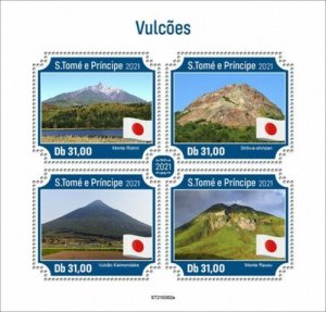 Sao Tome & Principe 2021 MNH Landscapes Stamps Volcanoes Mount Rishiri 4v M/S 