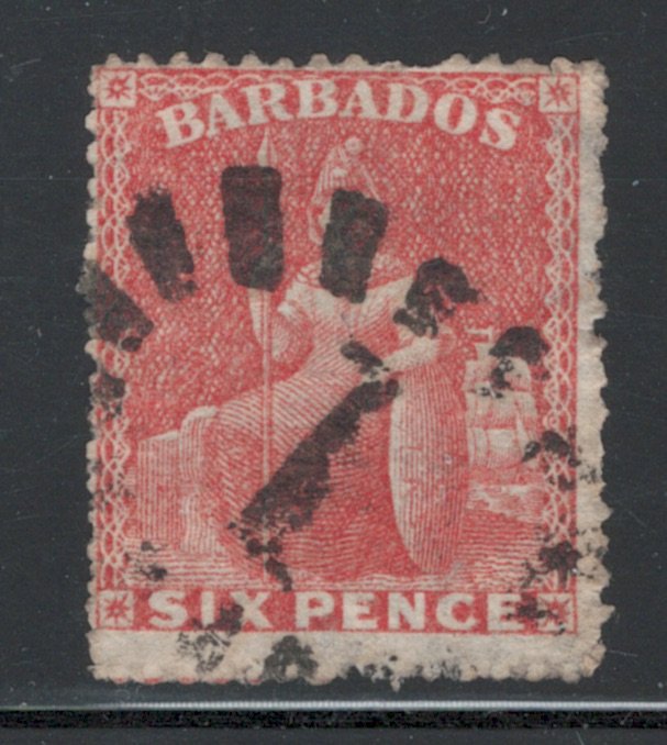 Barbados 1861 Britannia 6p Scott # 20 Used