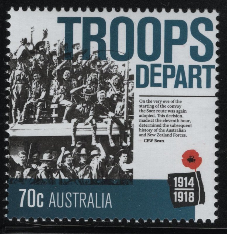 Australia 2014 MNH Sc 4102 70c Troops Depart WWI Centenary