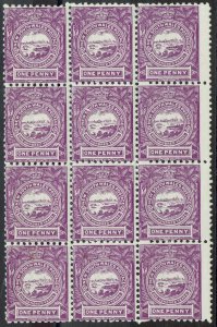 NEW SOUTH WALES 1888 CENTENARY 1D VIEW MNH ** BLOCK WMK CROWN/NSW PERF 11 X 12 