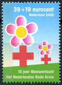 Netherlands Sc#B736 MNH, 39c+19c bl, grn & multi, Red Cross - 2002 (2002)