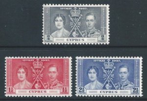 Cyprus #140-2 MH 1937 Coronation Issue