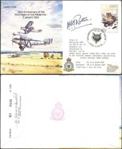B15c 59th Ann 1st Flight of the Fairey Fox Signed by N.C.S. Rutter (U)