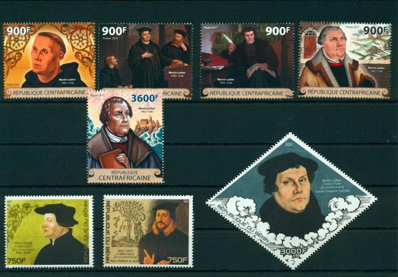 Martin Luther Reformation 500 Years Protestantism 55 MNH stamps set collection 