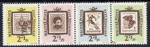 Hungary 1962 Stamp Day se-tenant perf strip of 4, Mi 1868-71