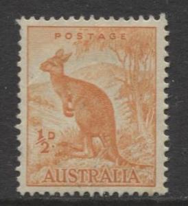 Australia - Scott 166 -  Kangaroo -1942- MLH - Perf.15 x14 - Single 1/2d stamp