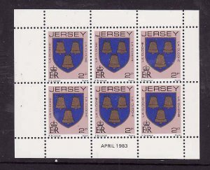 Jersey-Sc#248a- id6-unused NH booklet pane-La Cloche Arms-1981-3-