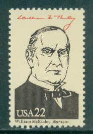 2218f 22c William M. McKinley MNH Fine W3113