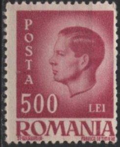 Romania 655 (mh) 500L King Michael, magenta (1947)