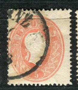 AUSTRIA; 1860-1 classic F. Joseph issue fine used Shade of 5k. value,