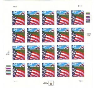 #3470 Flag over Farm Full Mint Sheet NH