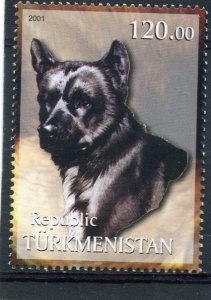 Turkmenistan 2001 DOG 1 value Perforated Mint (NH)