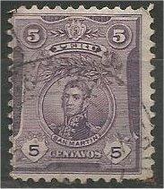 PERU,1909, used 5c, San Martin, Scott 180