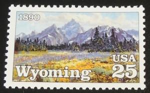 1990 25c Wyoming Scott 2444 Mint NH