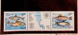 ESTONIA Sc 403 NH STRIP OF 2000 - FISH - JOINT ISSUE W/RUSSIA