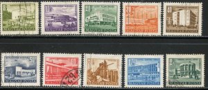 HUNGARY Sc#1048a//1056Ca 1958 Re-Issue of 1953 Budapest Bldgs Small Size Used