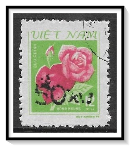 Vietnam North #1385 Rose Surcharged CTO