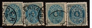 Denmark 26a-c &26e Used