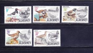 Alderney 13-17 Set MNH Birds (C)