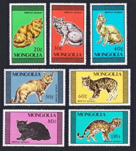 Mongolia Cats 7v 1987 MNH SG#1872-1878