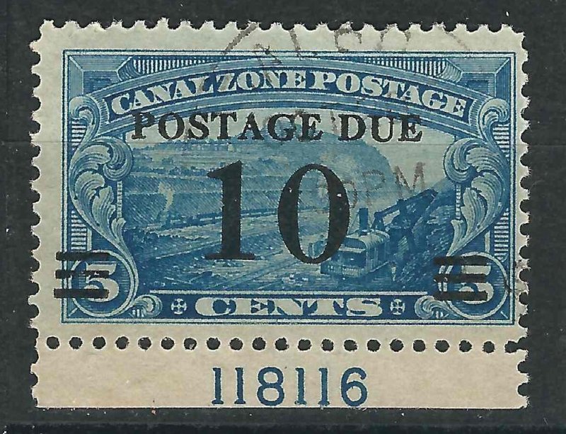 US Canal Zone J24 Used Plate SIngle F/VF 1929 SCV $2.75+