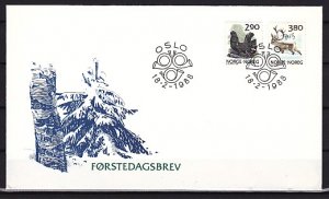 Norway, Scott cat. 879 & 882 only. Bird and Deer values. First day cover. ^