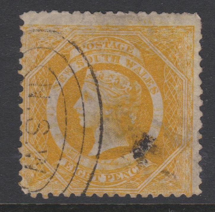 New South Wales 1860 QV 8d Diadem Sc#41 Used