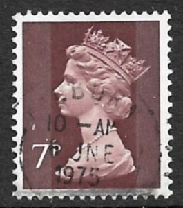 GREAT BRITAIN 1970-95 7p Dark Red Brown QE2 Machin Issue Sc MH61 VFU