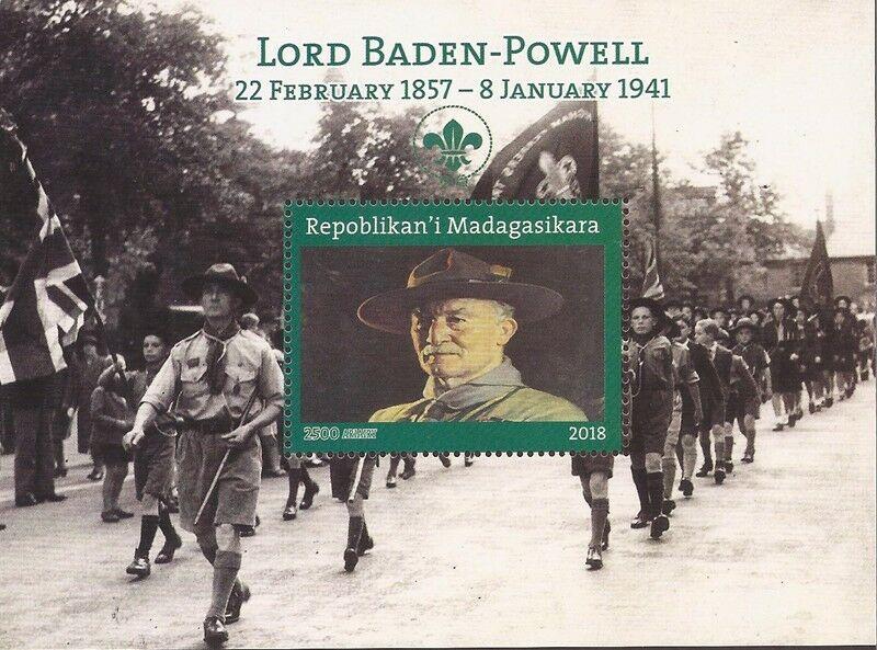 Madagascar - 2018 Lord Baden-Powell Scouting - Souvenir Sheet 13D-231