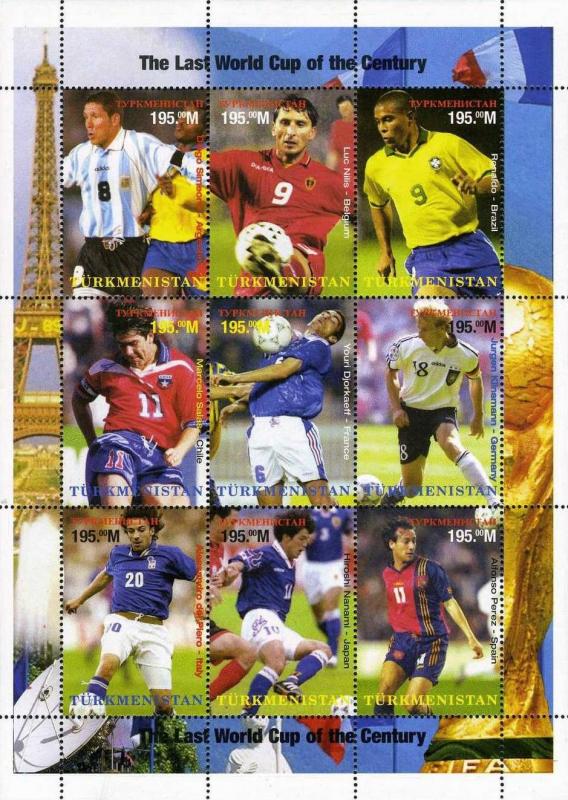 TURKMENISTAN SHEET SPORTS SOCCER FOOTBALL WORLD CUP FIFA