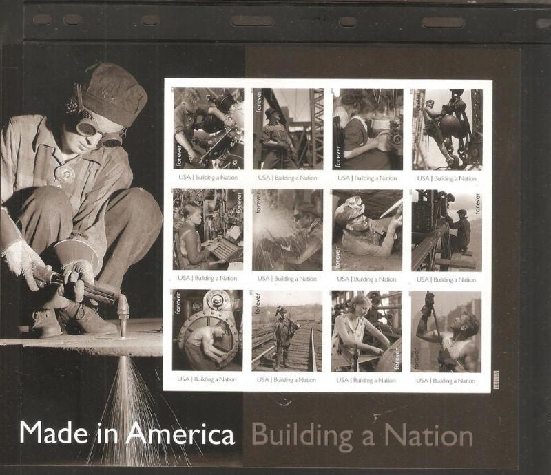 #4801 Made in America Building a Nation Full Sheet Mint NH
