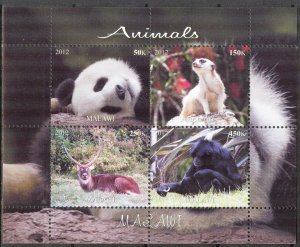 Malawi 2012 Animals Pandas Antelopes Monkeys Meerkats MNH Cinderella !