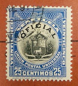 VENEZUELA 1904 Official Stamp SC #O21 USED STAMP