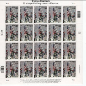 US B2 MNH  AMERICA RESPONDS  SHEET 2002