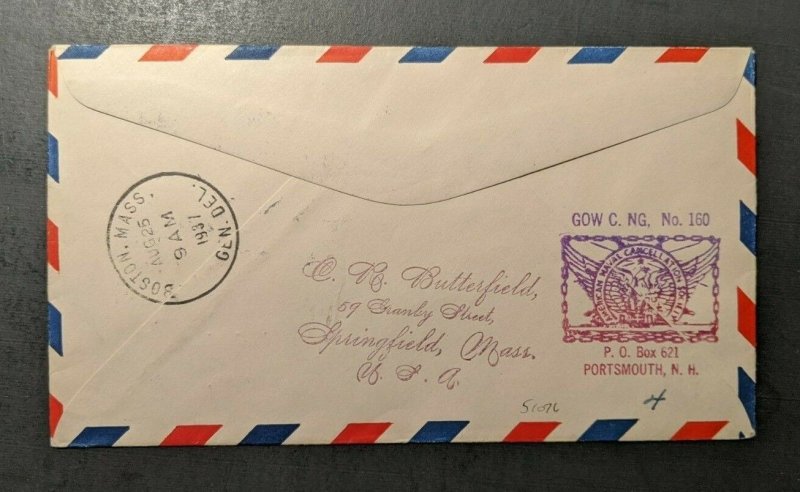 1937 USS Snapper Launched Hand Drawn Gow Ng Airmail Navy Cover USS Permit Cancel