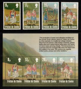 TRISTAN DA CUNHA 1984 Woollens Industry; Scott 360-63, 363a, SG 377-81; MNH