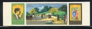 SHARJAH JOHN F.  KENNEDY ARLINGTON CEMETERY IMPERF STRIP  MINT NH