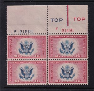 1936 Air Mail Special Delivery Sc CE2 MNH Type 3 plate block Durland $140 (35