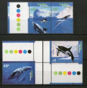 Australian Antarctic Territory 1995 Whale & Dolphins Fishes Sc L94-97 MNH # 3483