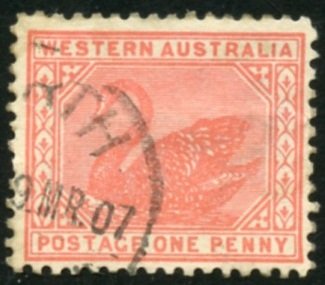 Australian States-Western Australia Scott 90 UFH - 1905 Swan - SCV $1.75