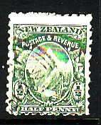 New Zealand-Sc#99B- id8-used 1/2p green Mt Cook-1901-