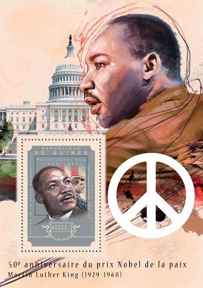 GUINEA - 2014 - Martin Luther King Jnr - Perf Souv Sheet - Mint Never Hinged