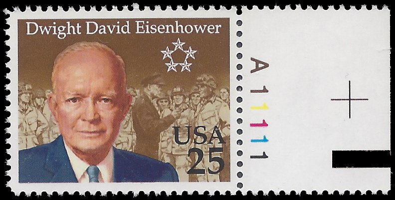 #2513 25c Dwight D. Eisenhower P# 1990 Mint NH