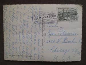 1960 France To USA Postcard With Cannes Amateur Film Festival Cancel (VV107)